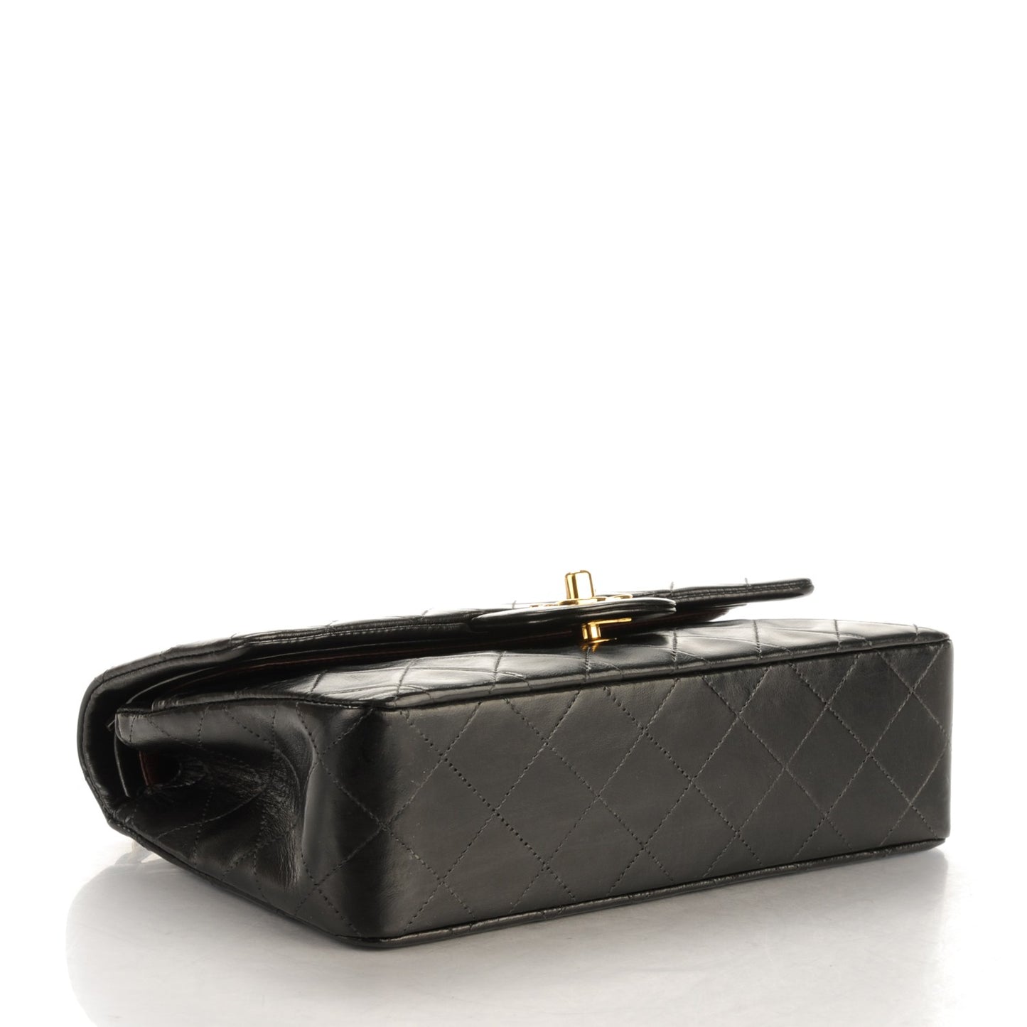 Lambskin Quilted Small Double Flap Black