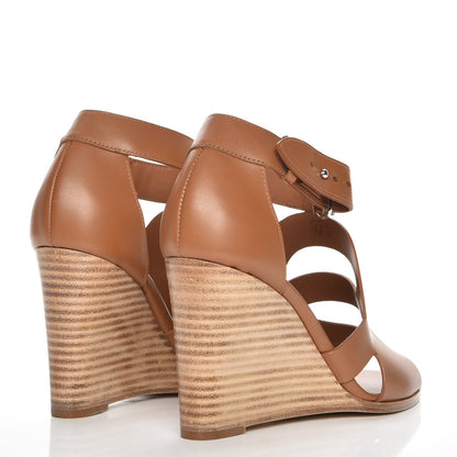 Hermes Calfskin Merryl Wedge Sandals 36 Naturel 4 of 9
