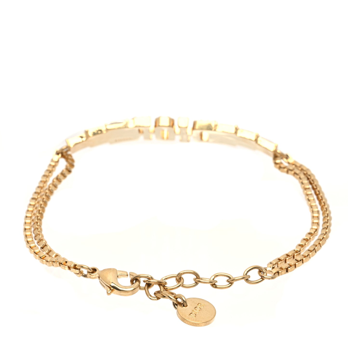 Crystal Metal Logo Bracelet Gold