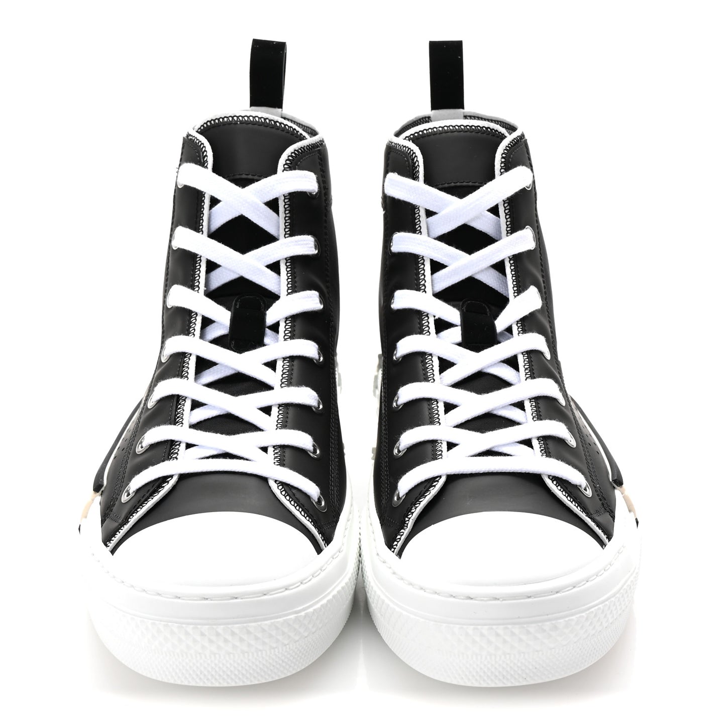 Nylon Calfskin Mens B23 High Top Sneakers 42 Black