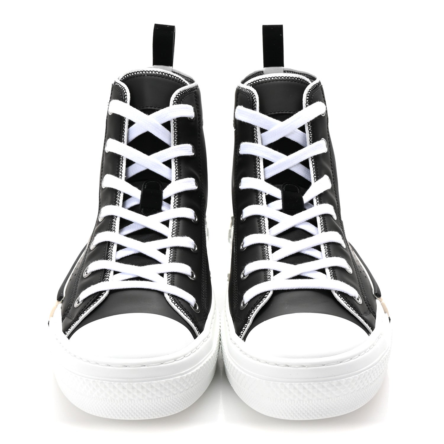 Christian Dior Nylon Calfskin Mens B23 High Top Sneakers 42 Black 3 of 10