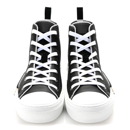 Christian Dior Nylon Calfskin Mens B23 High Top Sneakers 42 Black 3 of 10