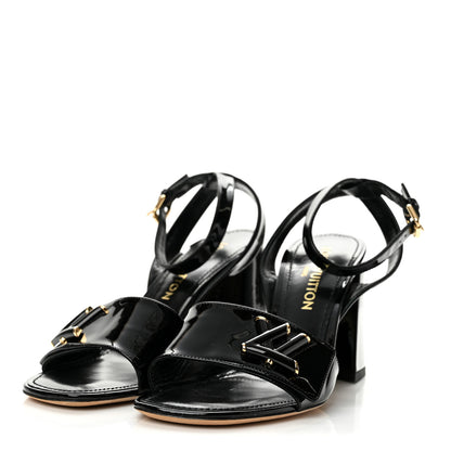 Louis Vuitton Patent Calfskin Shake Sandals 39 Black 4 of 9