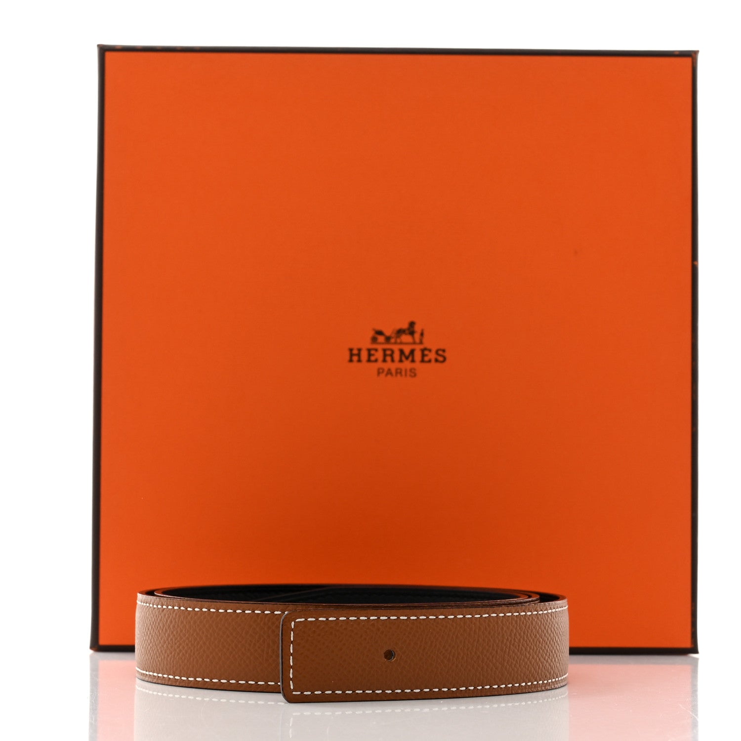 Hermes Swift Epsom 24mm Belt Strap 80 32 Black Gold 8 of 8