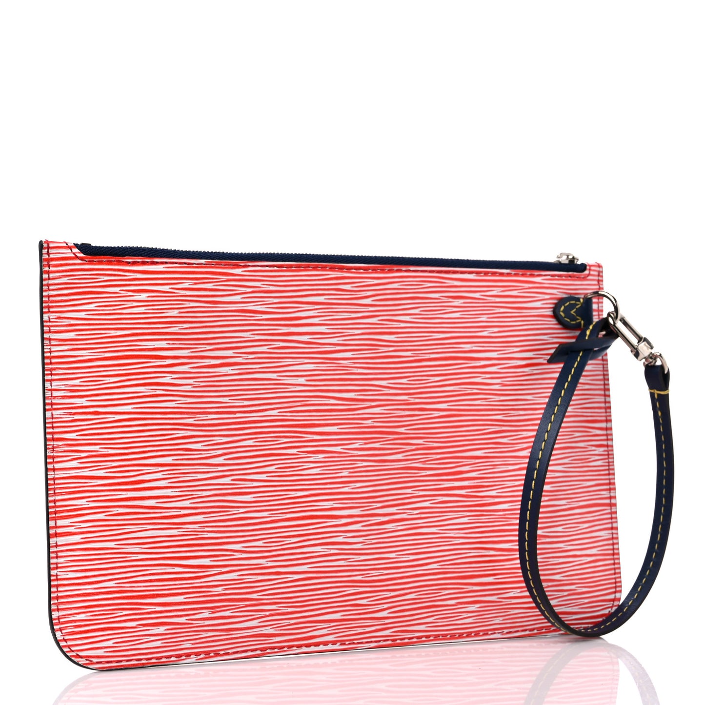 Epi Neverfull Pochette MM Denim Red