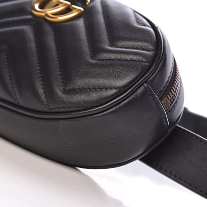Gucci Calfskin Matelasse GG Marmont Belt Bag 95 38 Black 11 of 12