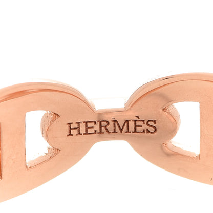 Hermes 18K Rose Gold PM Chaine D'Ancre Enchainee Ring 55 7.25 4 of 9