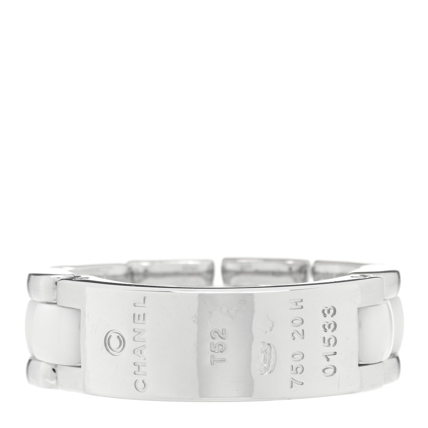 18K White Gold White Ceramic Medium Ultra Ring 52 6