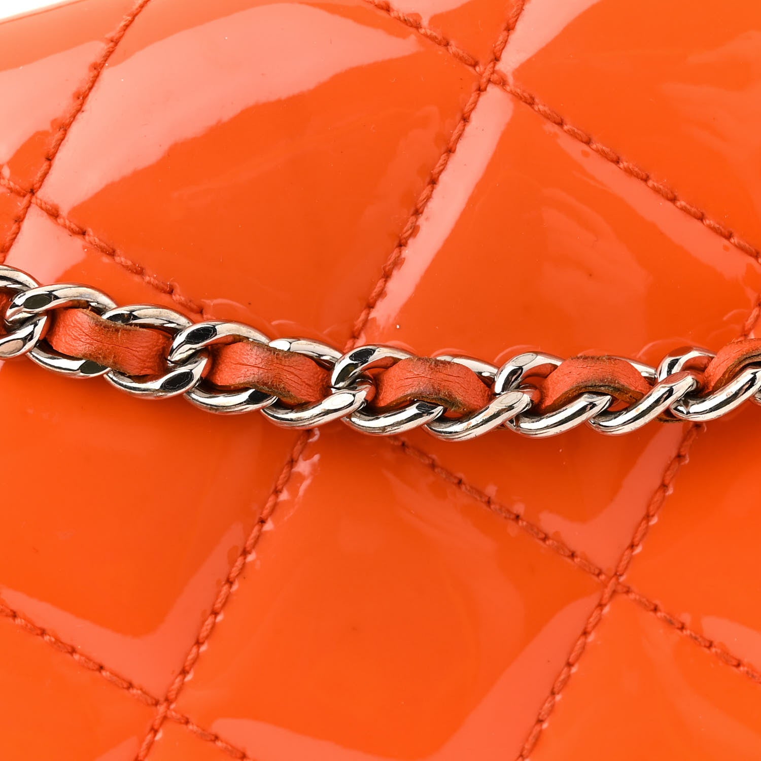 Chanel Patent Quilted Small Coco Shine Flap Orange 11 of 14