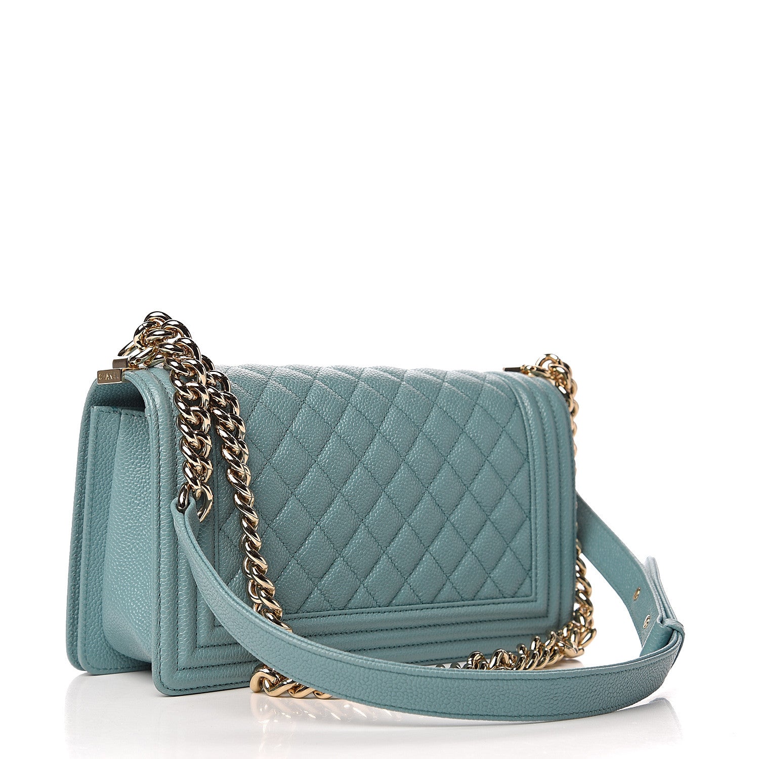 Chanel Caviar Quilted Medium Boy Flap Light Blue 2 of 9