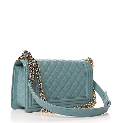 Chanel Caviar Quilted Medium Boy Flap Light Blue 2 of 9