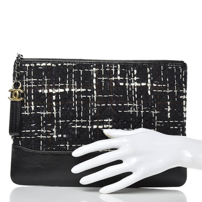 Chanel Tweed Calfskin Medium Gabrielle Cosmetic Case Black 2 of 7