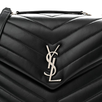 Saint Laurent Calfskin Y Quilted Monogram Medium Loulou Chain Satchel Black 8 of 10