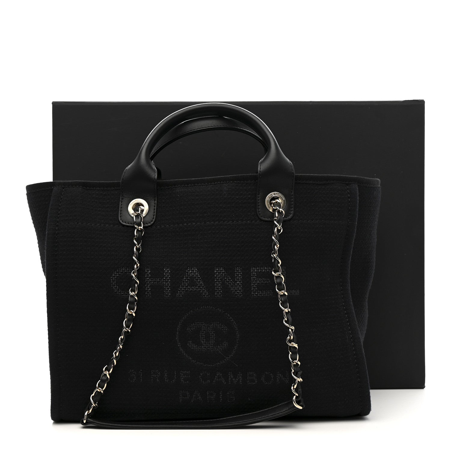 Chanel Mixed Fibers Small Deauville Tote Black 12 of 13