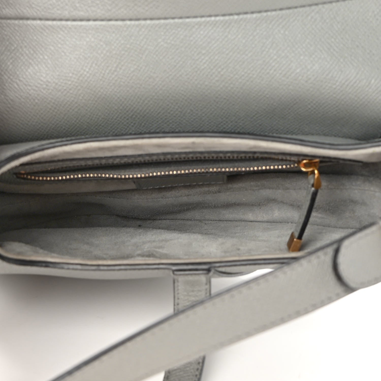 Christian Dior Grained Calfskin Saddle Bag Grey 5 of 11