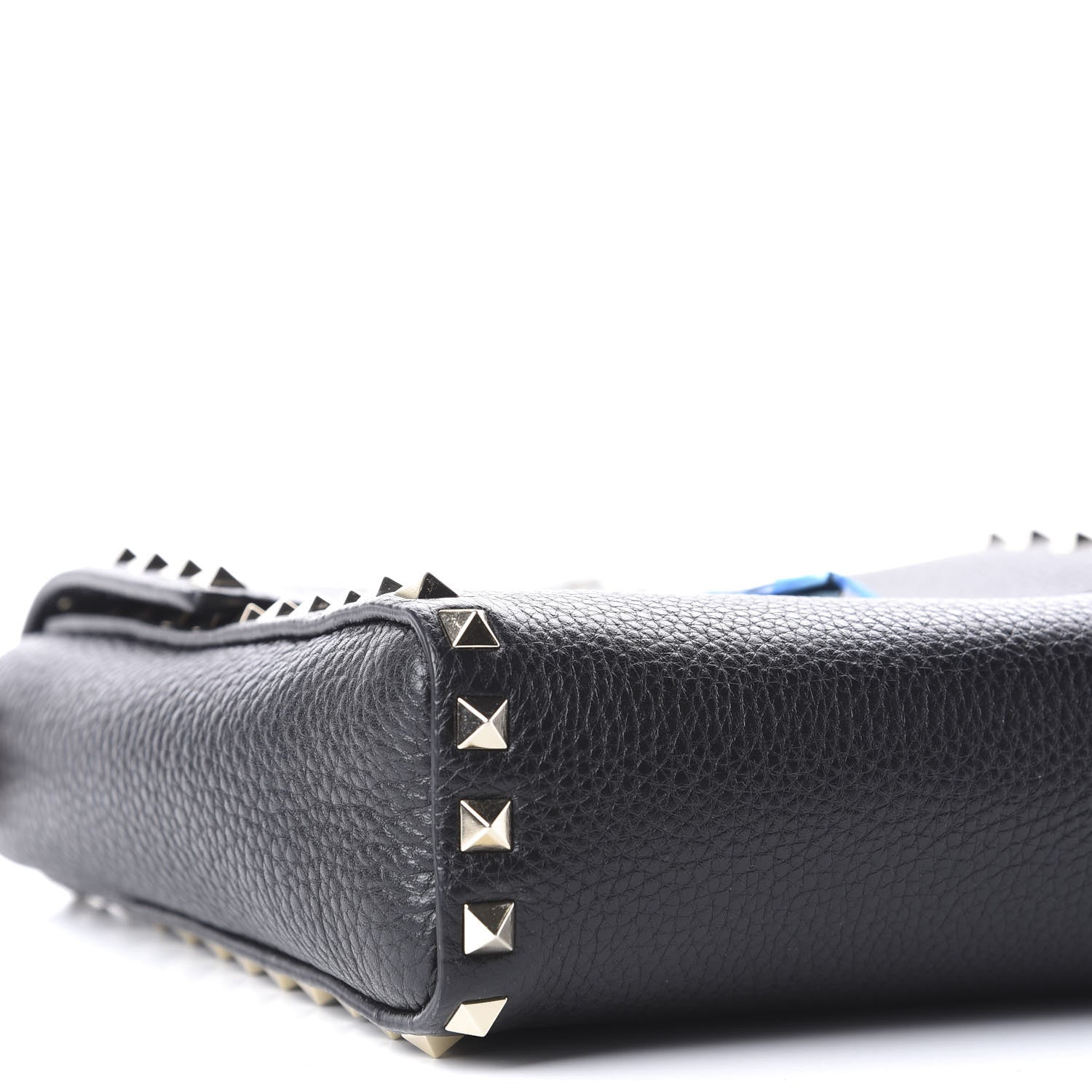 Valentino Garavani Pebbled Calfskin Rockstud Flip Lock Flap Messenger Black 6 of 9