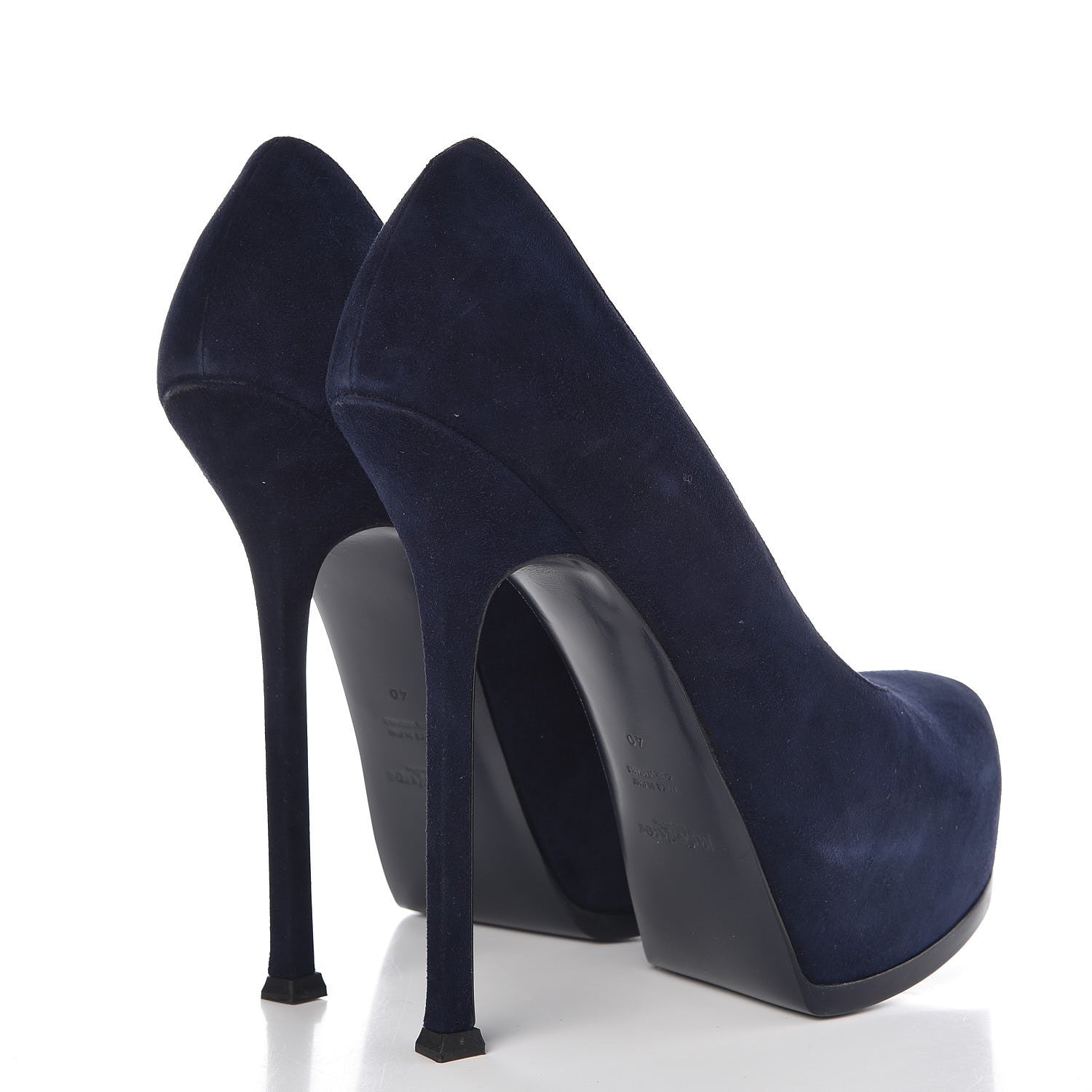 Saint Laurent Kid Scamosciato Tribtoo 105 Pumps 40 Blue Intense 4 of 10