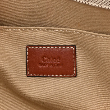 Chloe Cotton Calfskin Medium Woody Ribbon Tote White Brown 6 of 12