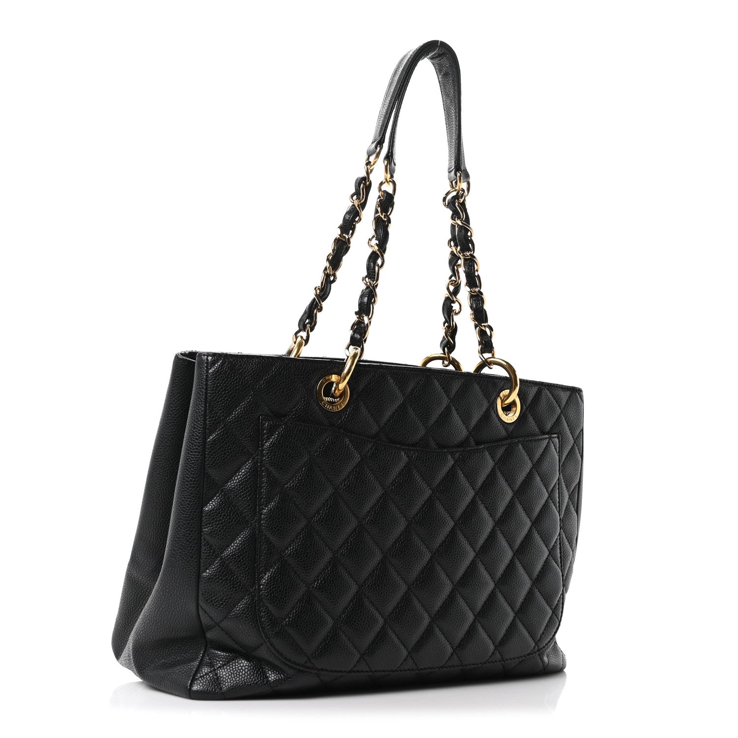 Chanel Caviar Quilted Grand Shopping Tote GST Black  Black 3 of 10