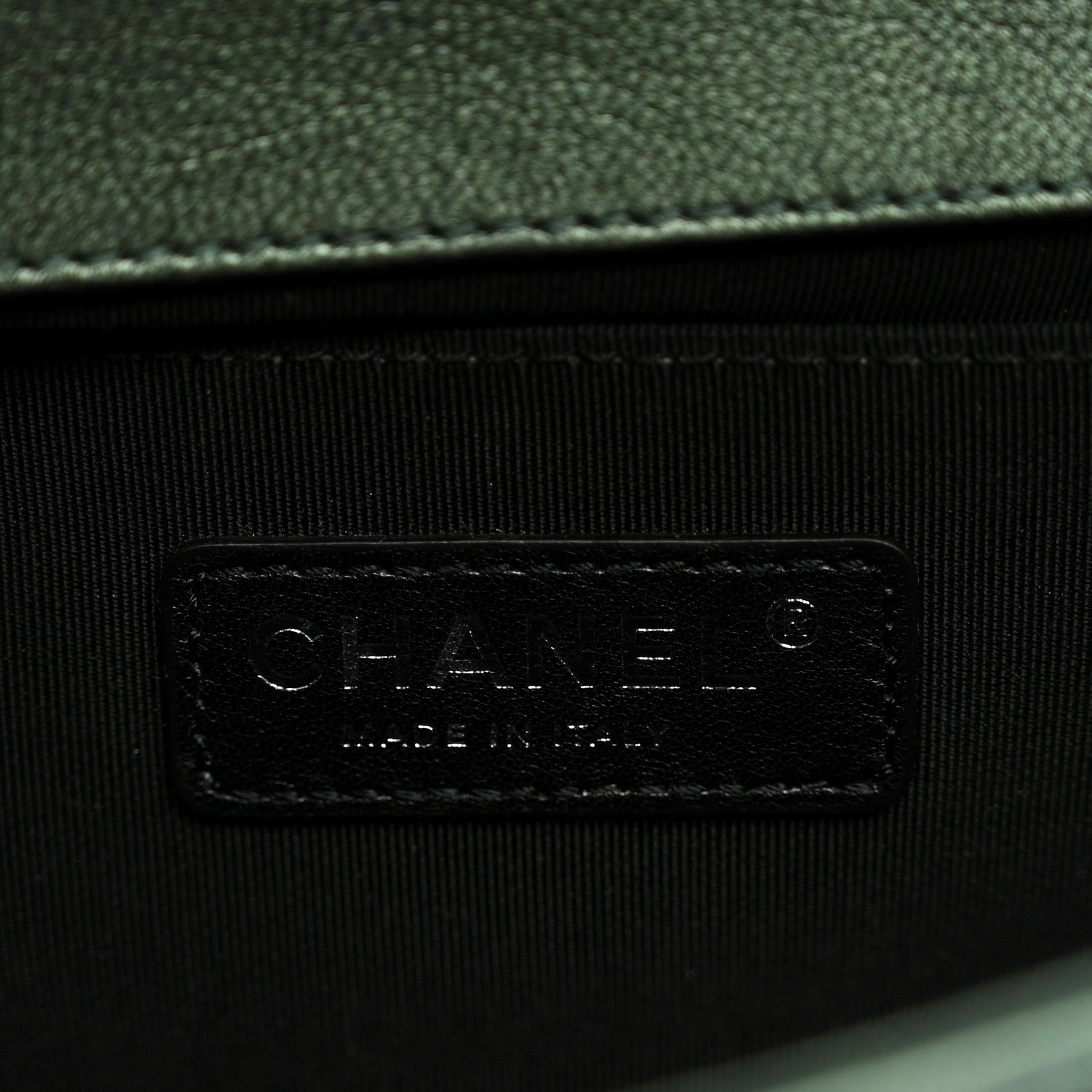 Chanel Iridescent Goatskin Quilted Medium Boy Flap Green 6 of 11