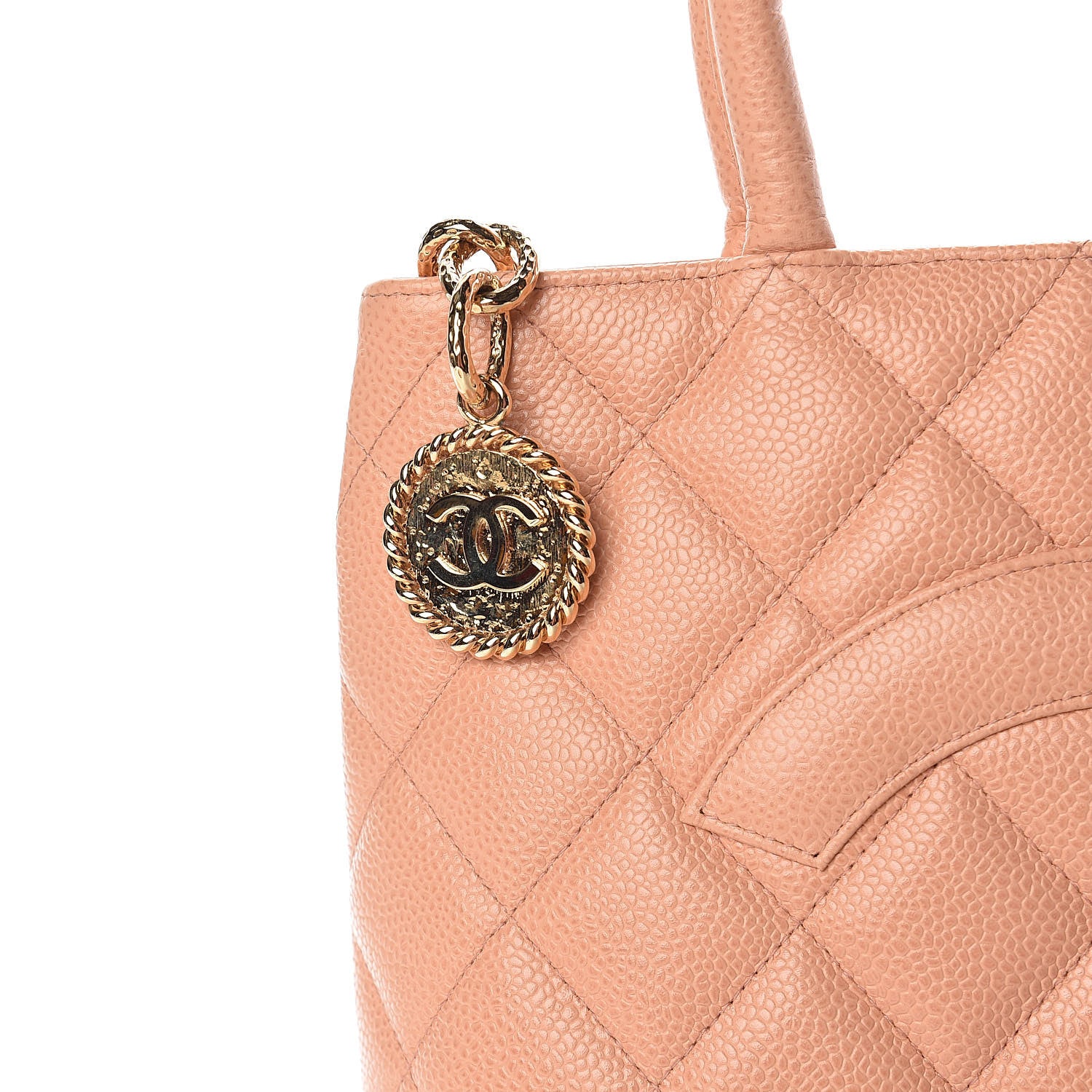 Chanel Caviar Medallion CC Tote Light Pink 15 of 15