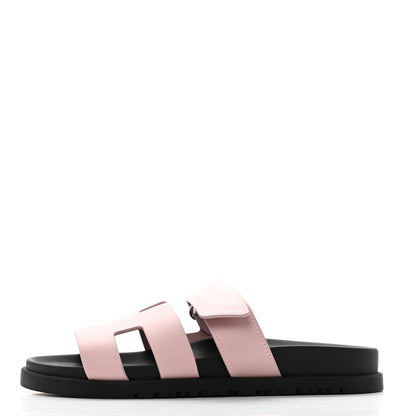 Hermes Calfskin Womens Chypre Sandals 36.5 Rose Cancan 1 of 10