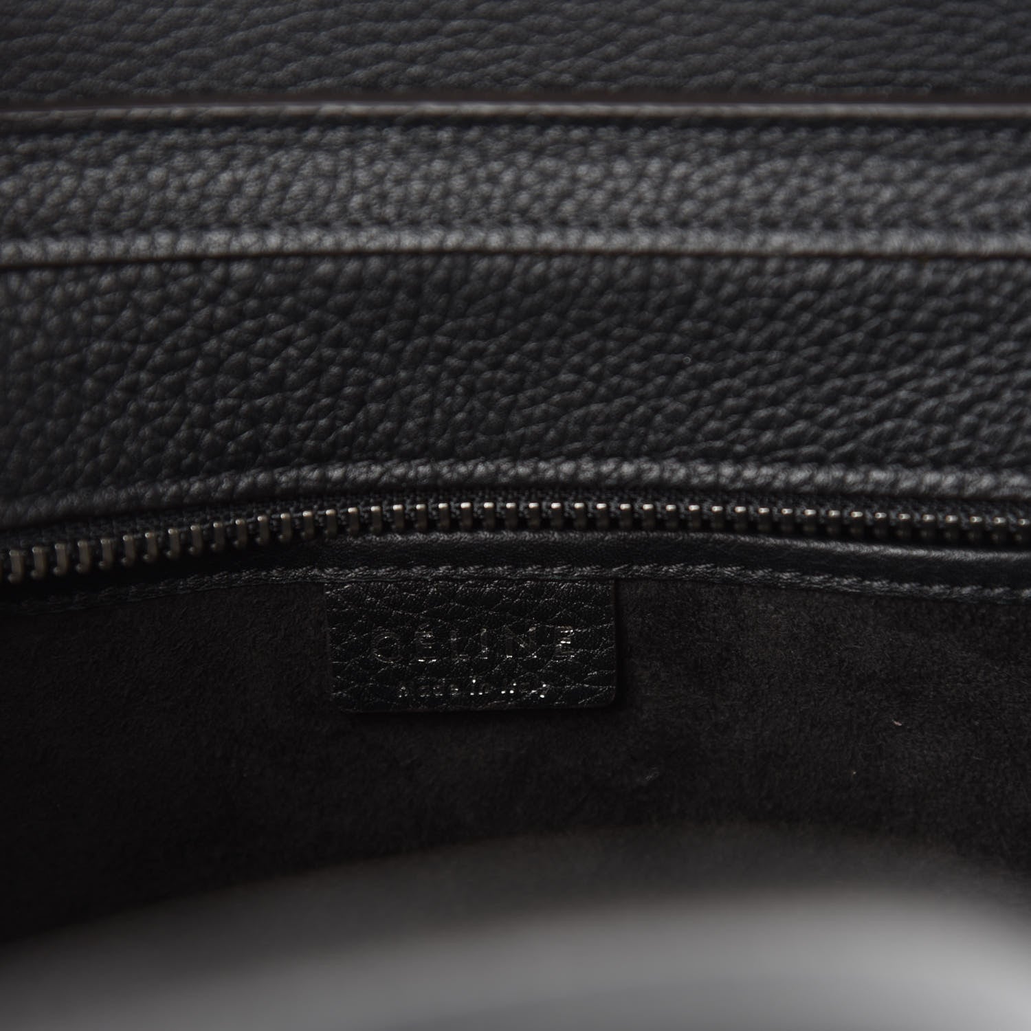 Celine Drummed Calfskin Nano Luggage Black 8 of 9