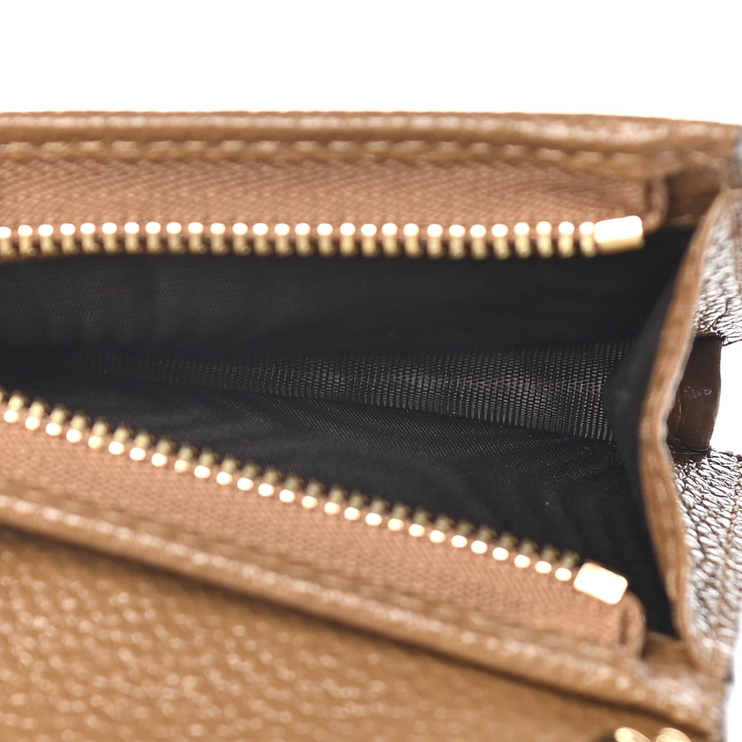 Grainy Calfskin Zumi Chain Card Case Wallet Friky Taupe