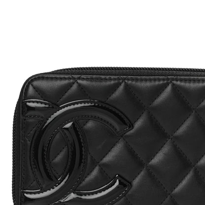 Chanel Calfskin Quilted Cambon Large Gusset Zip Around Wallet Black 8 of 13