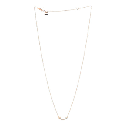 Tiffany 18K Yellow Gold Diamond Mini T Smile Pendant Necklace 3 of 6