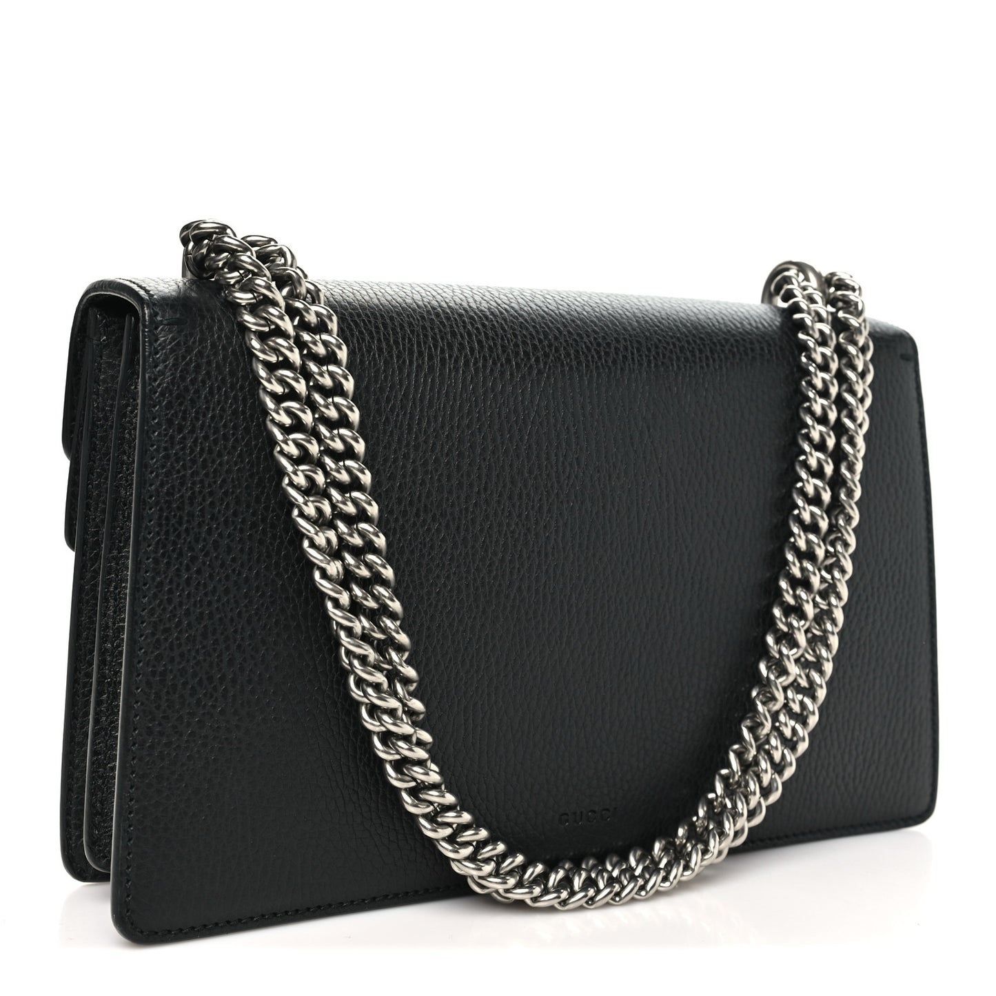 Pebbled Calfskin Small Dionysus Shoulder Bag Black