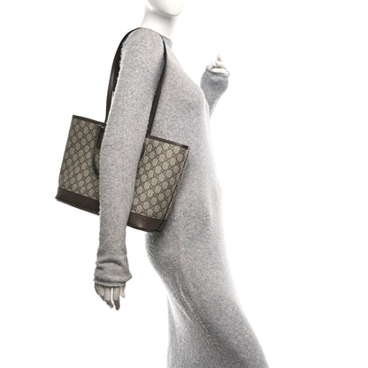 Gucci GG Supreme Monogram Textured Calfskin Small Ophidia Shoulder Tote Bag Beige Ebony New Acero 2 of 10