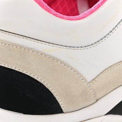 Chanel Calfskin Fabric Sneakers 40 White Silver Fluo Pink 11 of 13