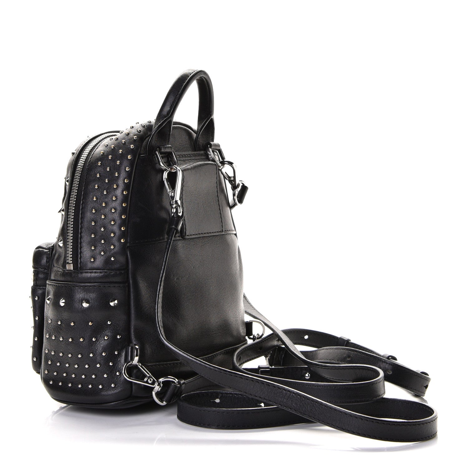 MCM Calfskin Stud X-Mini Stark Bebe Boo Backpack Black 2 of 6