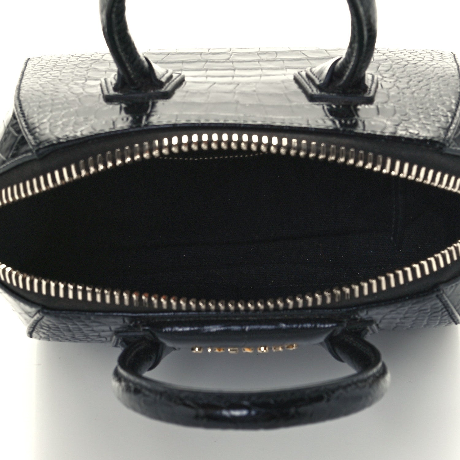 Givenchy Calfskin Crocodile Embossed Mini Antigona Black 7 of 11