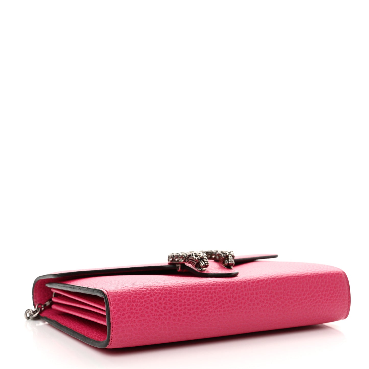 Dollar Calfskin Crystal Mini Dionysus Chain Wallet Box Pink