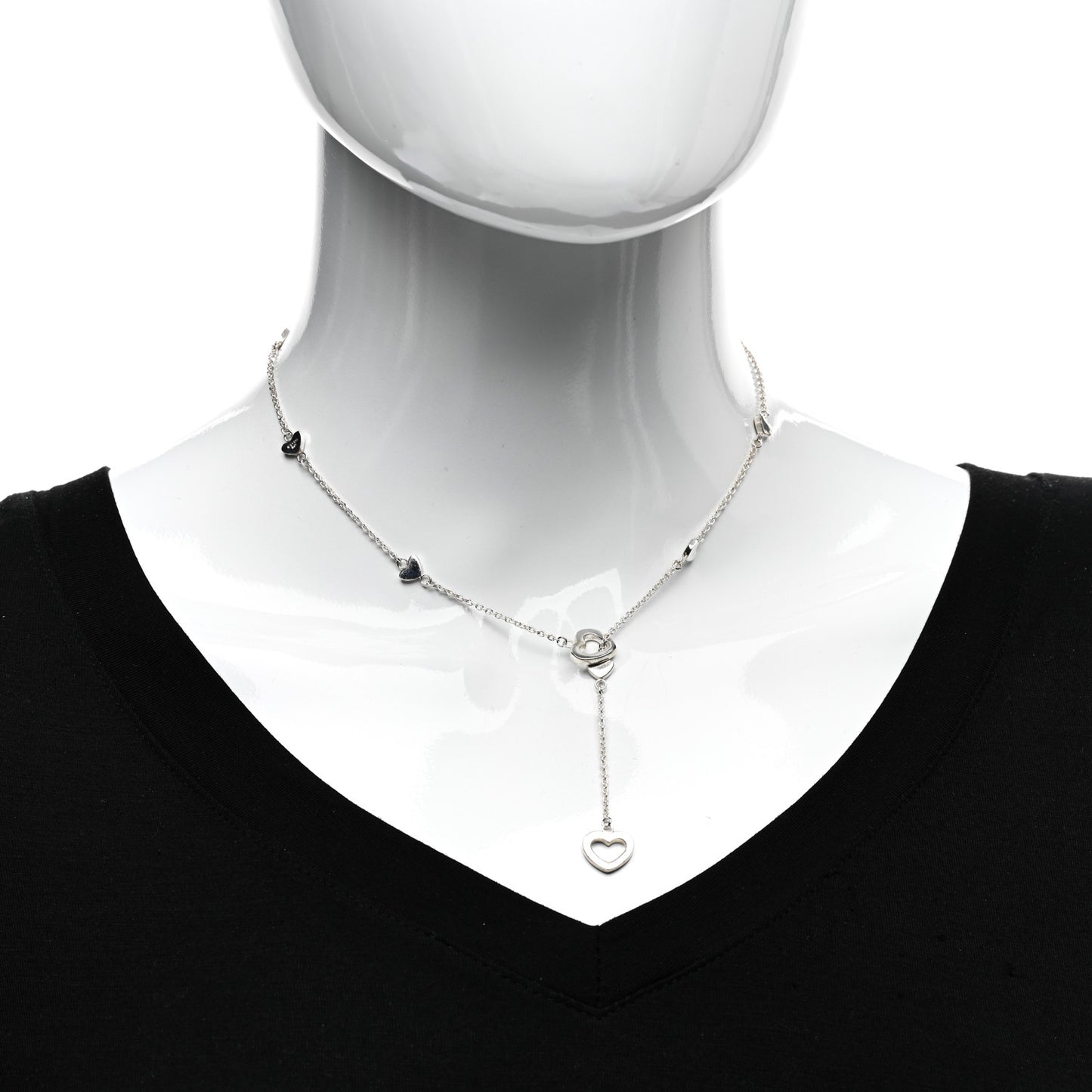 Sterling Silver Heart Lariat Necklace