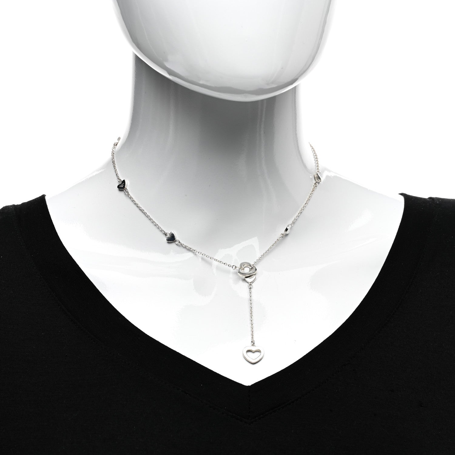 Tiffany Sterling Silver Heart Lariat Necklace 2 of 4