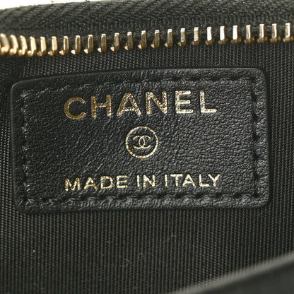 Chanel Lambskin Camellia Embossed Zip Coin Purse Black 6 of 7
