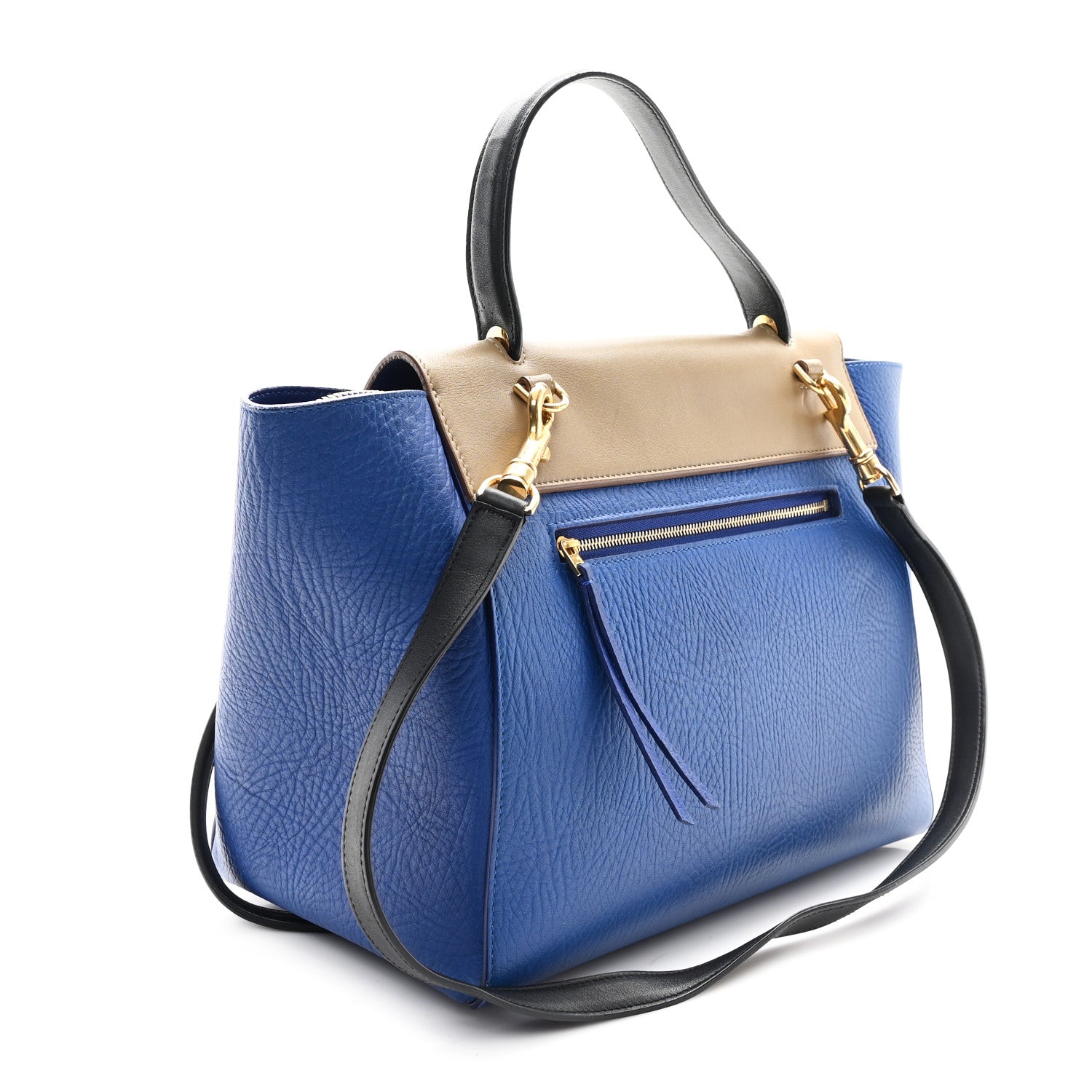 Celine Elephant Calfskin Mini Tri-Color Belt Bag Indigo 3 of 11
