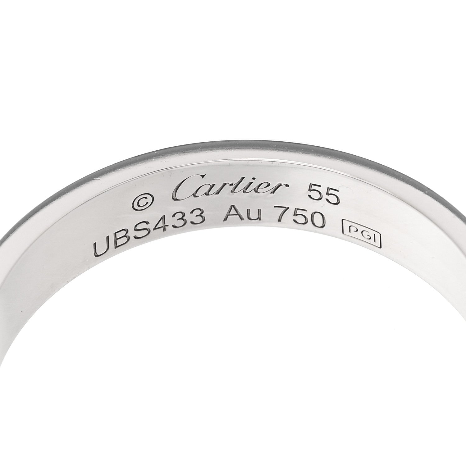 Cartier 18K White Gold 3.5mm LOVE Wedding Band Ring 55 7.25 4 of 5
