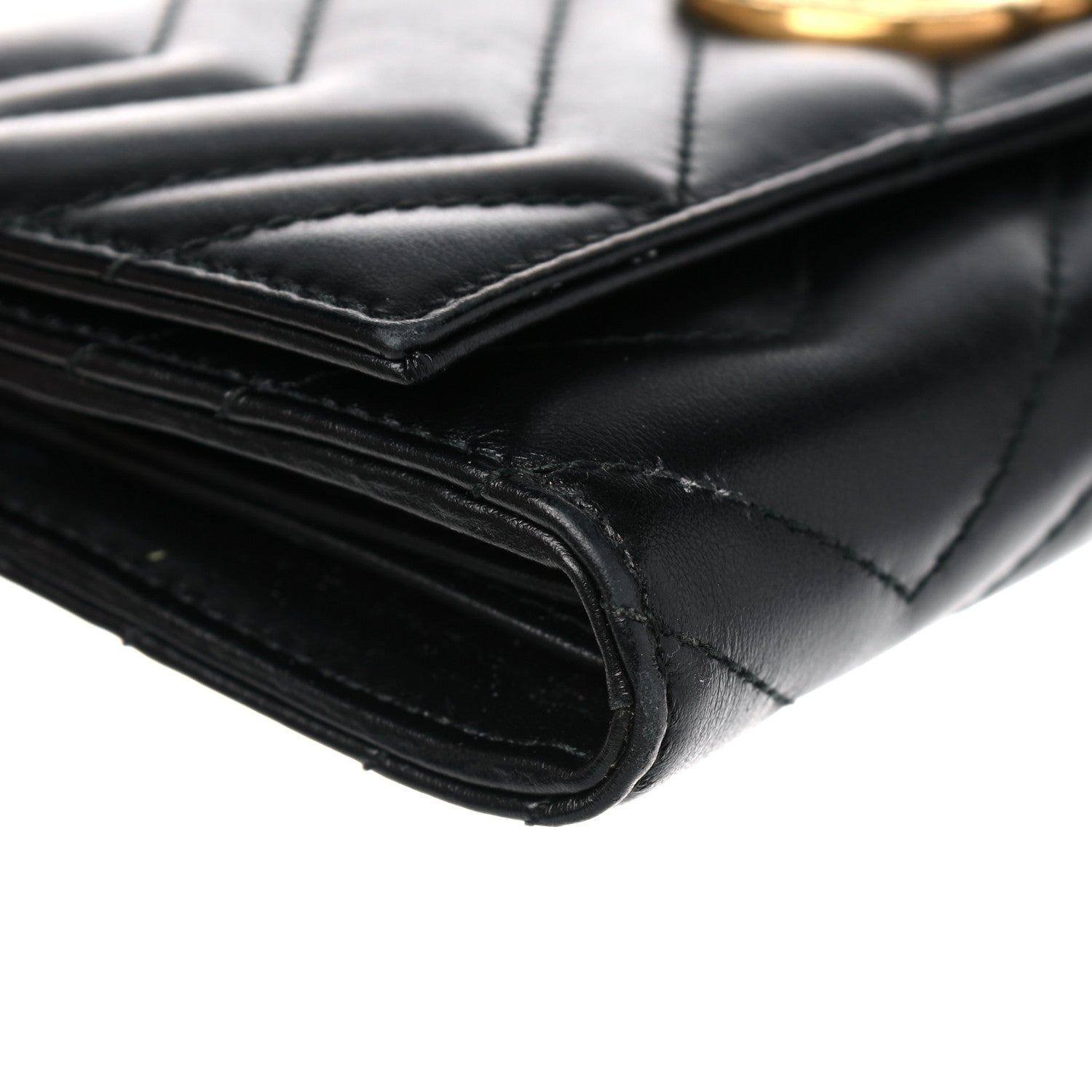 Gucci Calfskin Matelasse GG Marmont Continental Wallet Black 8 of 20