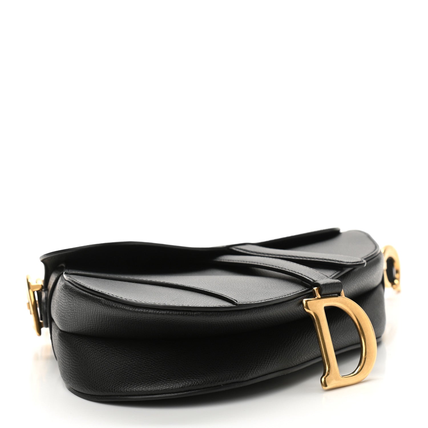 Christian Dior Grained Calfskin Saddle Bag Black 4 of 11
