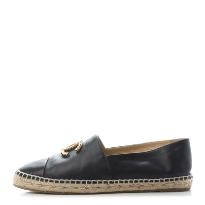 Chanel Calfskin Chain CC Espadrilles 40 Black 1 of 4
