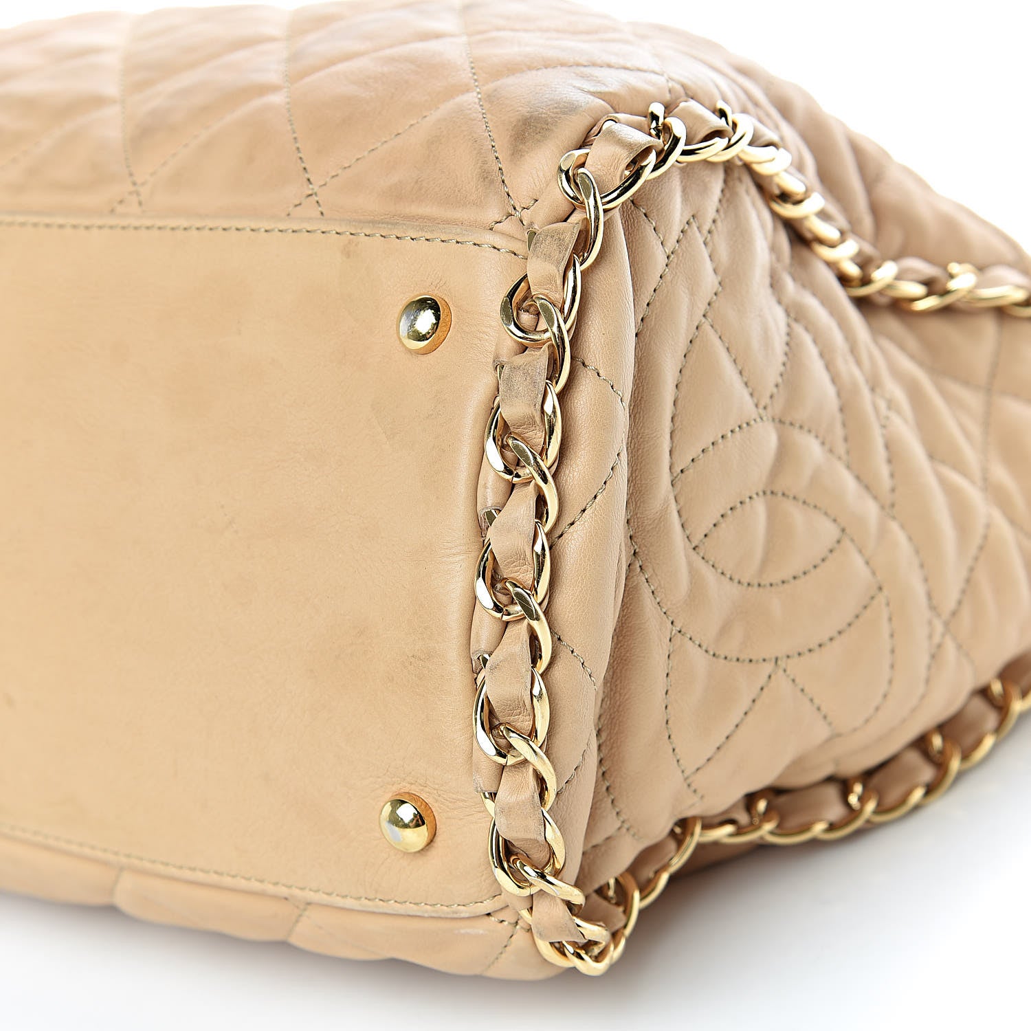 Chanel Calfskin Quilted Large Chain Me Hobo Beige 21 of 22