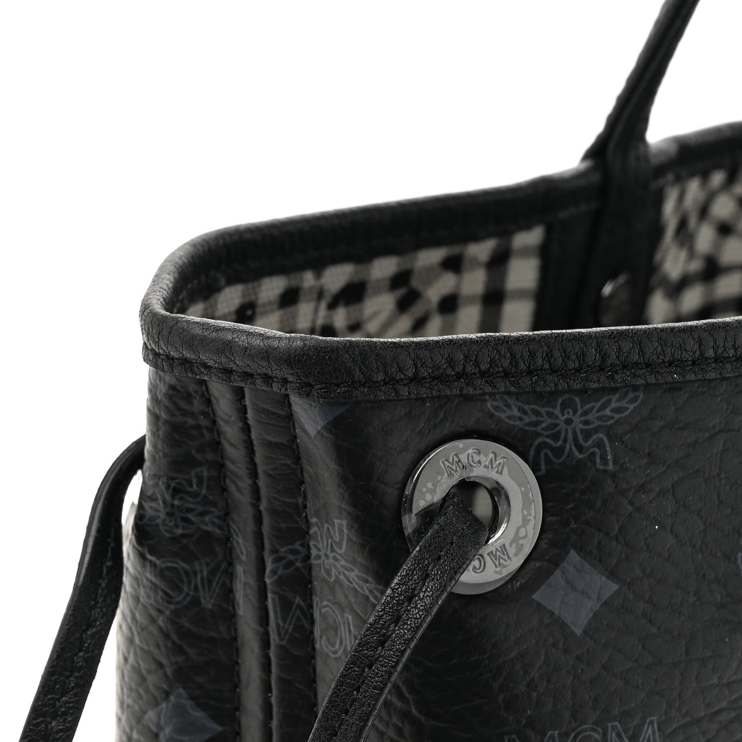 MCM Visetos Medium Liz Reversible Shopper Tote Black 1736308