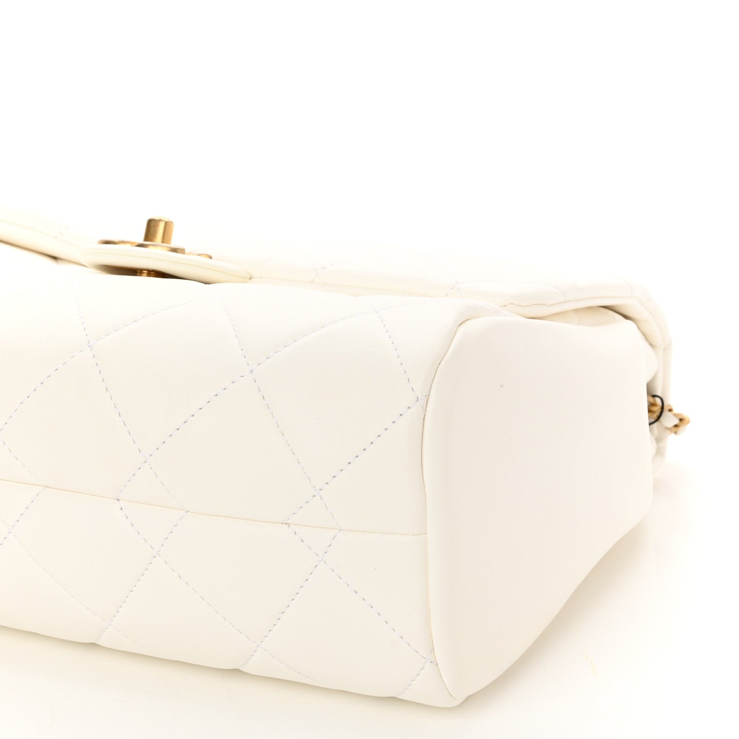 Lambskin Quilted Large Side-Packs White