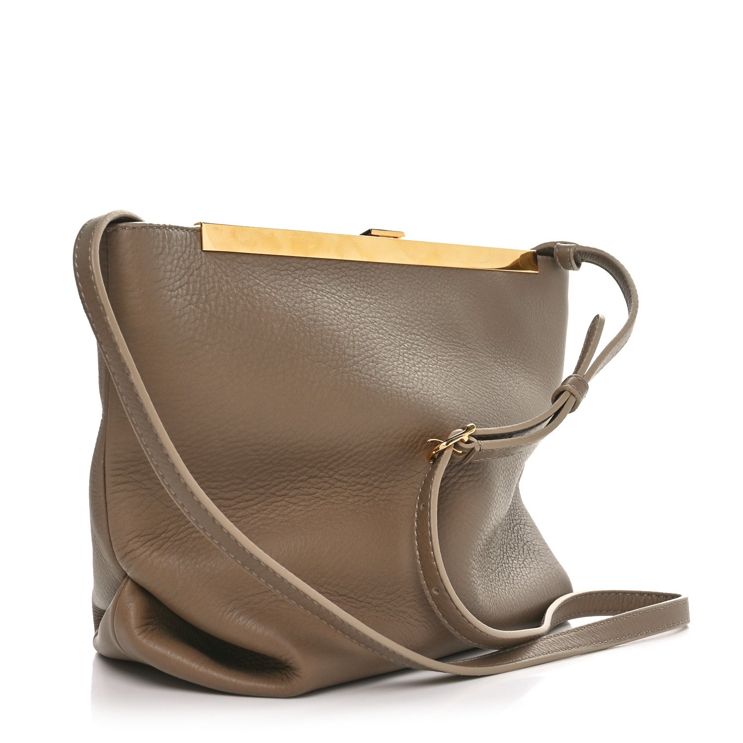 Khaite Pebbled Calfskin Augusta Crossbody Taupe 3 of 9