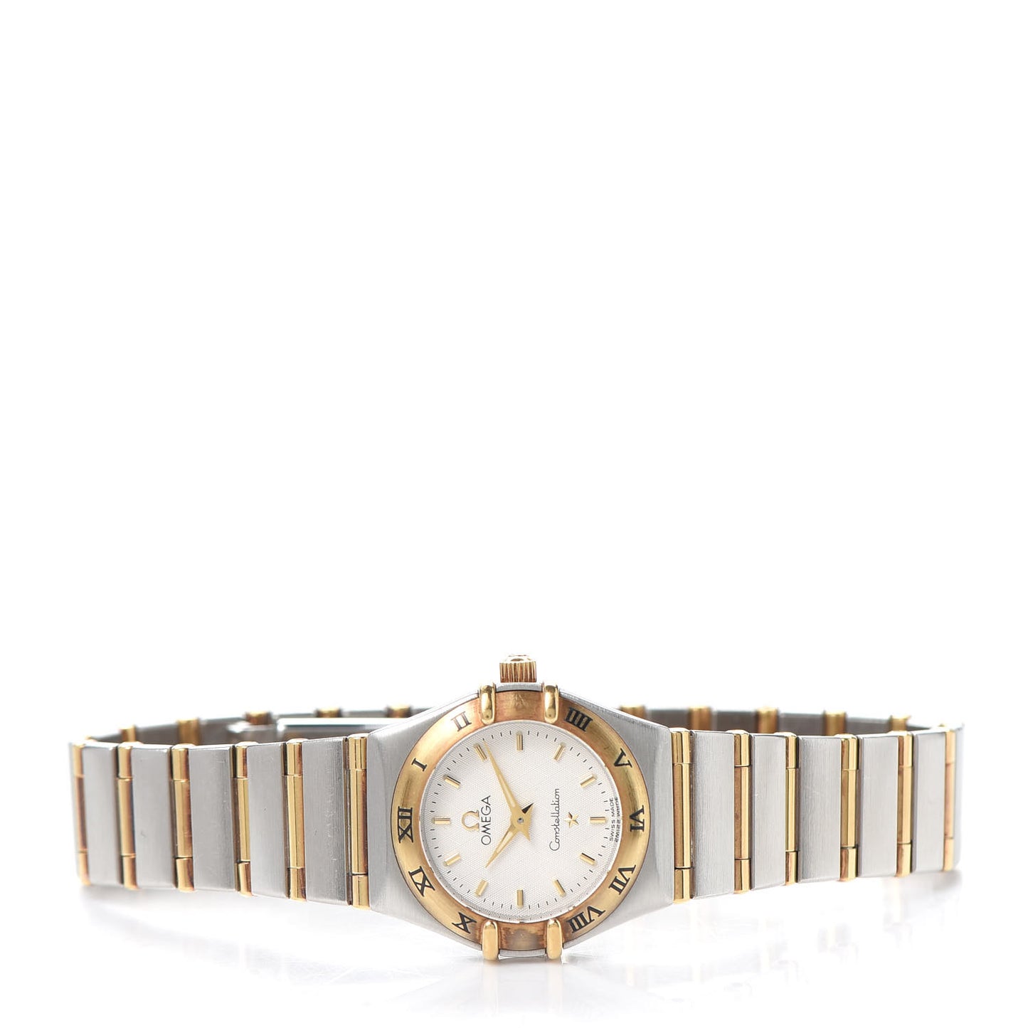 Stainless Steel 18K Yellow Gold 22mm Constellation Quartz Watch White 1262.30.00