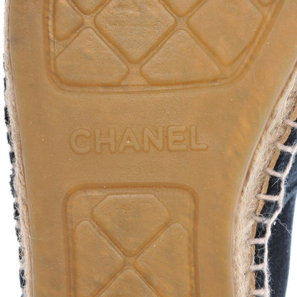 Chanel Velvet CC Espadrilles 39 Dark Navy Black 7 of 11
